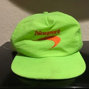 Vintage Newport cigarette hat neon green SnapBack